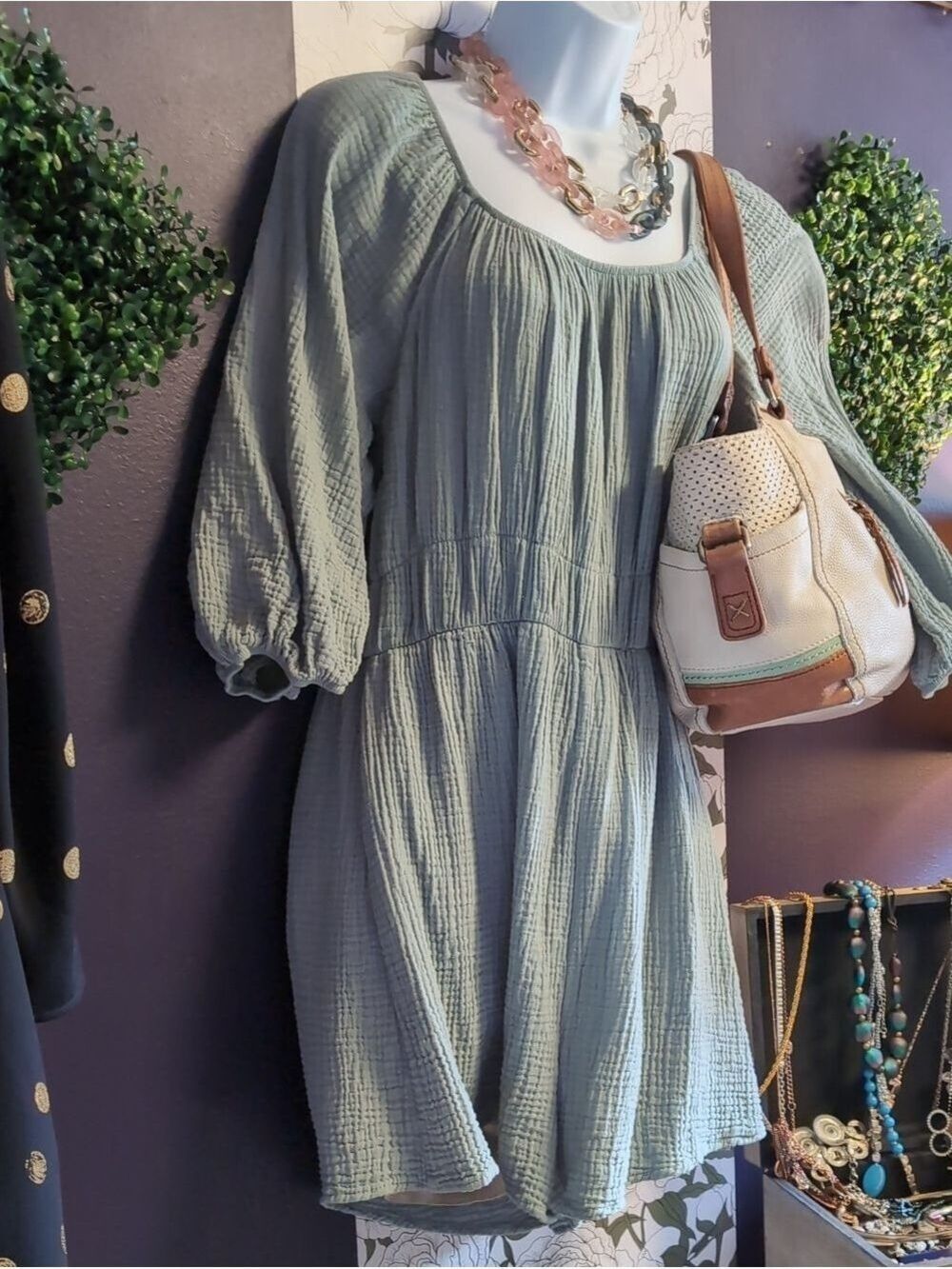 Chris & Carol Textured Sage Romper - Picture 3 of 9